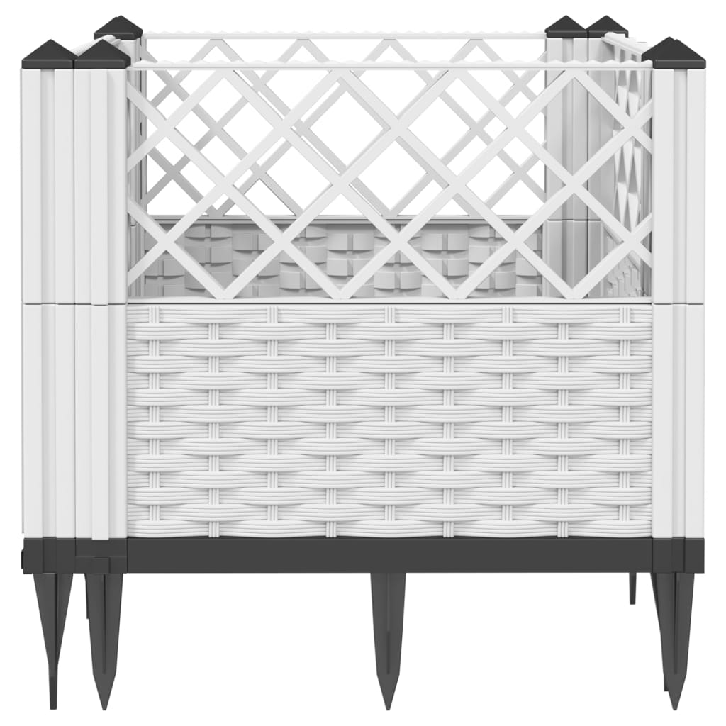 Sodo lovelis su kuoliukais, baltas, 43,5×43,5×43,5cm, PP Sodo lovelis su kuoliukais, baltas, 43,5x43,5x43,5cm, PP - Image 4