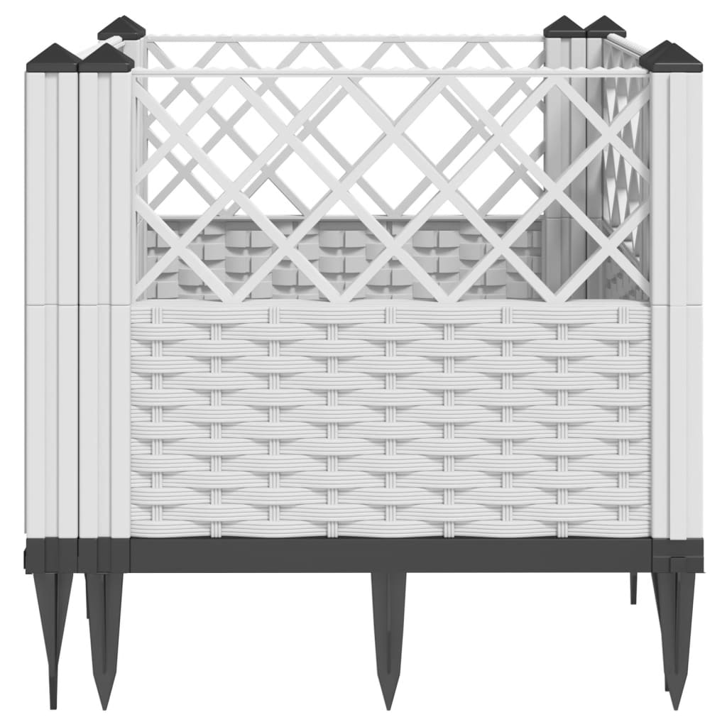 Sodo lovelis su kuoliukais, baltas, 43,5×43,5×43,5cm, PP Sodo lovelis su kuoliukais, baltas, 43,5x43,5x43,5cm, PP - Image 5