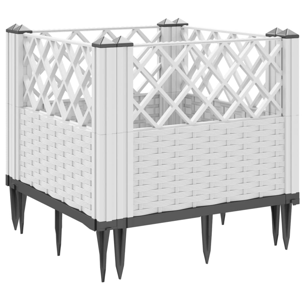 Sodo lovelis su kuoliukais, baltas, 43,5×43,5×43,5cm, PP Sodo lovelis su kuoliukais, baltas, 43,5x43,5x43,5cm, PP - Image 6