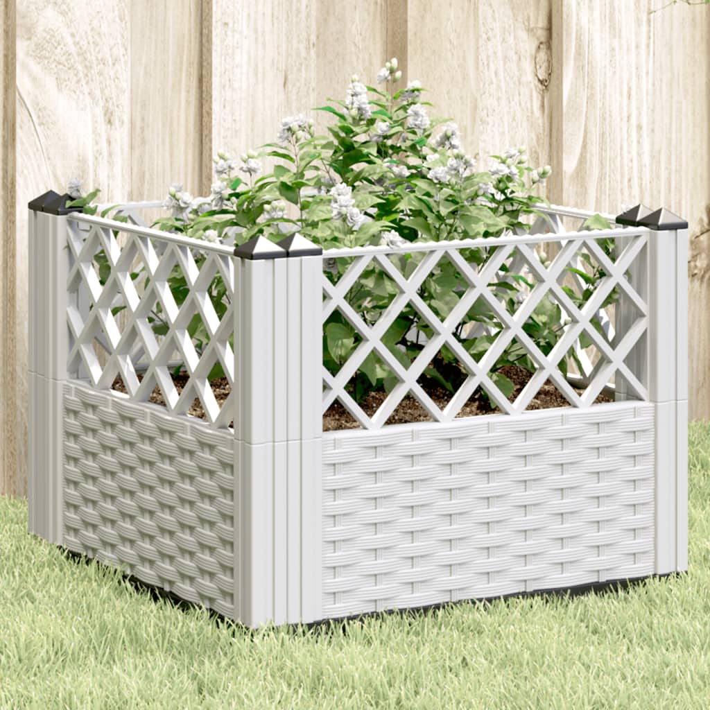 Sodo lovelis su kuoliukais, baltas, 43,5×43,5×43,5cm, PP Sodo lovelis su kuoliukais, baltas, 43,5x43,5x43,5cm, PP - Image 2