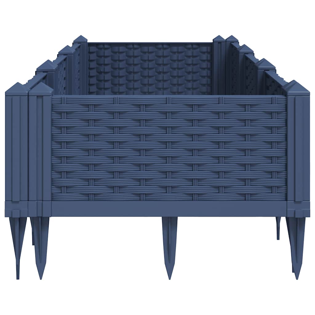Sodo lovelis su kuoliukais, mėlyna pilkas, 125x40x28,5cm, PP Sodo lovelis su kuoliukais, mėlyna pilkas, 125x40x28,5cm, PP - Image 4
