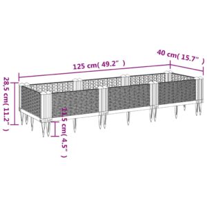 Sodo lovelis su kuoliukais, mėlyna pilkas, 125x40x28,5cm, PP