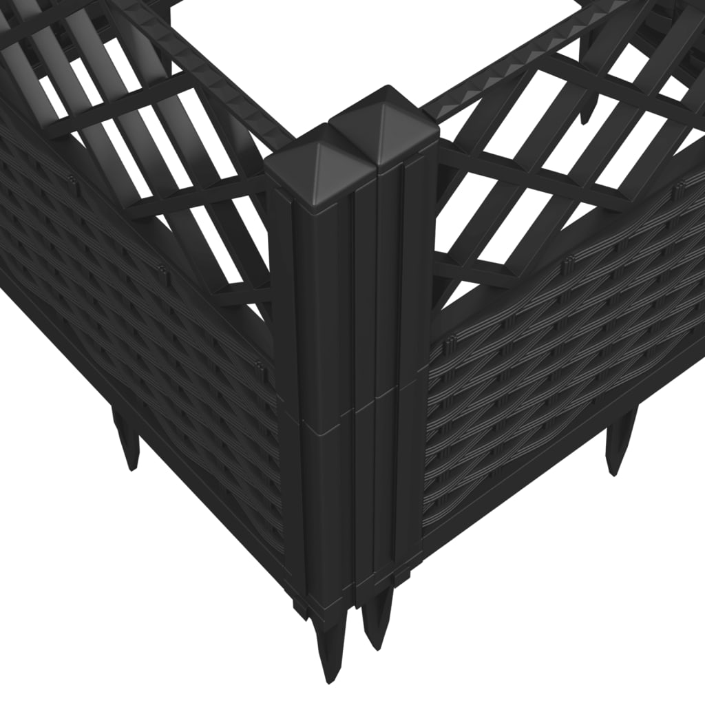 Sodo lovelis su kuoliukais, juodas, 123,5×43,5×43,5cm, PP Sodo lovelis su kuoliukais, juodas, 123,5x43,5x43,5cm, PP - Image 7