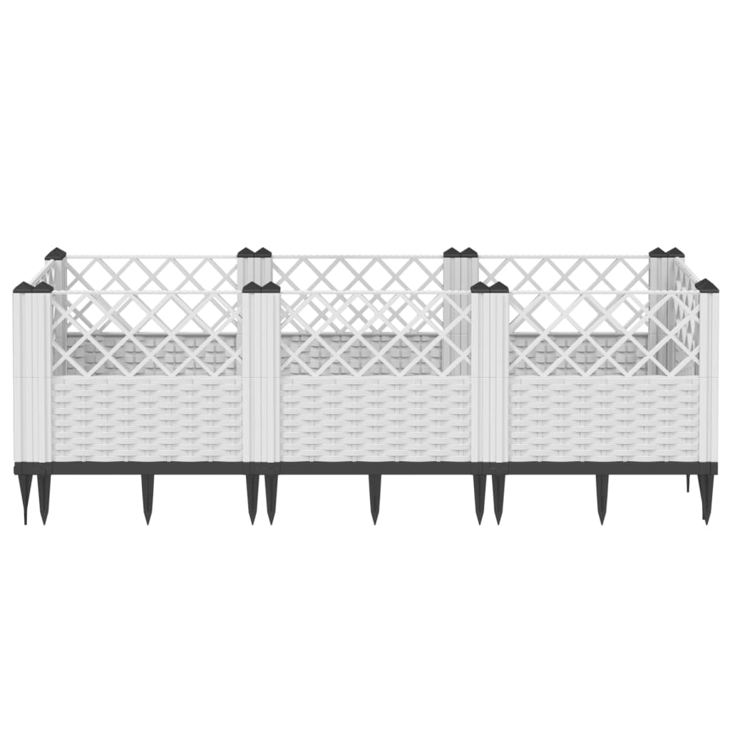 Sodo lovelis su kuoliukais, baltas, 123,5×43,5×43,5cm, PP Sodo lovelis su kuoliukais, baltas, 123,5x43,5x43,5cm, PP - Image 3