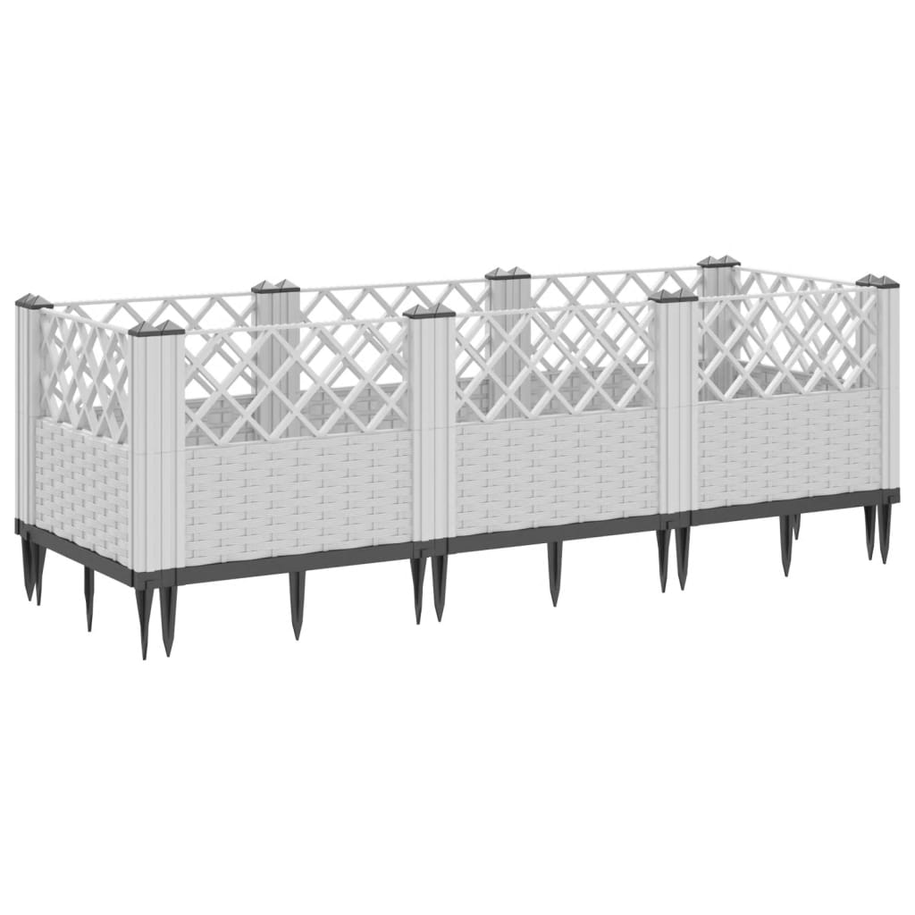 Sodo lovelis su kuoliukais, baltas, 123,5×43,5×43,5cm, PP Sodo lovelis su kuoliukais, baltas, 123,5x43,5x43,5cm, PP - Image 5