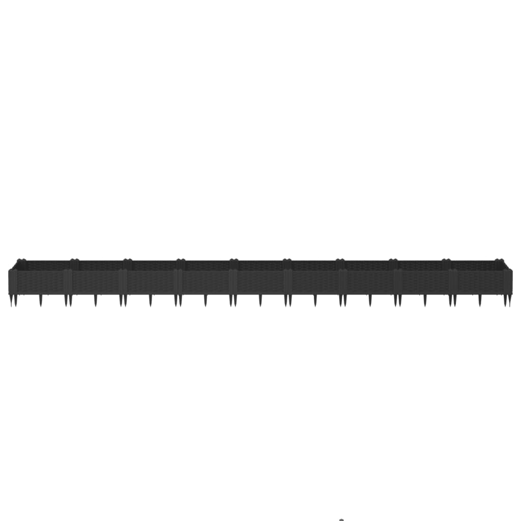 Sodo lovelis su kuoliukais, juodas, 362,5×42,5×28,5cm, PP Sodo lovelis su kuoliukais, juodas, 362,5x42,5x28,5cm, PP - Image 3
