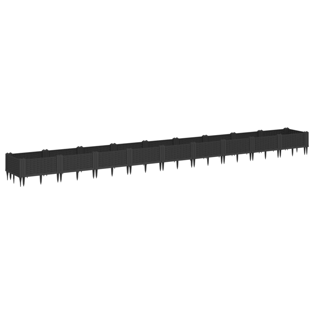 Sodo lovelis su kuoliukais, juodas, 362,5×42,5×28,5cm, PP Sodo lovelis su kuoliukais, juodas, 362,5x42,5x28,5cm, PP - Image 5