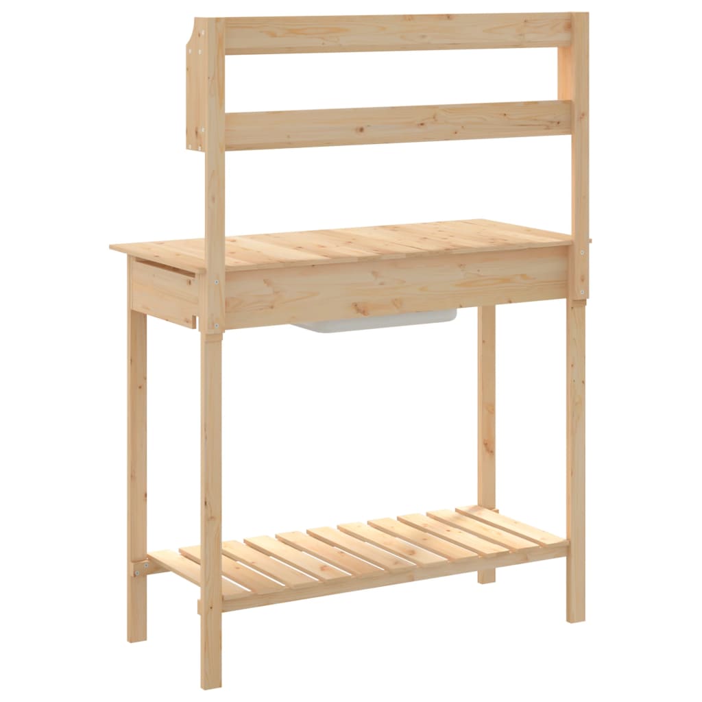 Sodinimo stalas su plautuve, 147,5x44x139,5cm, eglės masyvas Sodinimo stalas su plautuve, 147,5x44x139,5cm, eglės masyvas - Image 9
