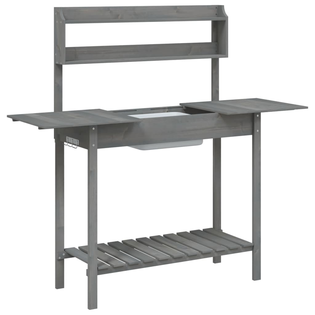 Sodinimo stalas su plautuve, pilkas, 147,5x44x139,5cm, eglė Sodinimo stalas su plautuve, pilkas, 147,5x44x139,5cm, eglė - Image 6