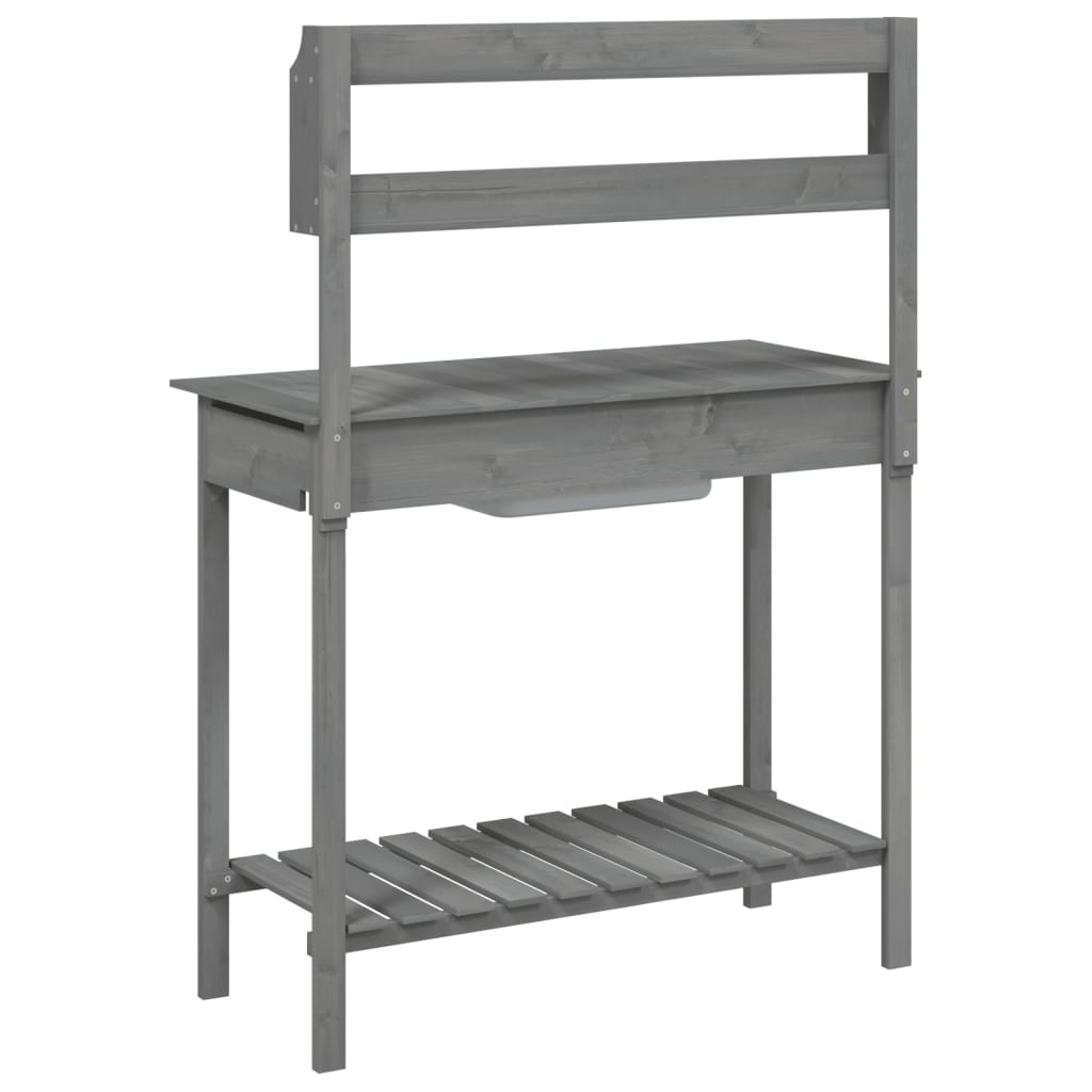 Sodinimo stalas su plautuve, pilkas, 147,5x44x139,5cm, eglė Sodinimo stalas su plautuve, pilkas, 147,5x44x139,5cm, eglė - Image 9
