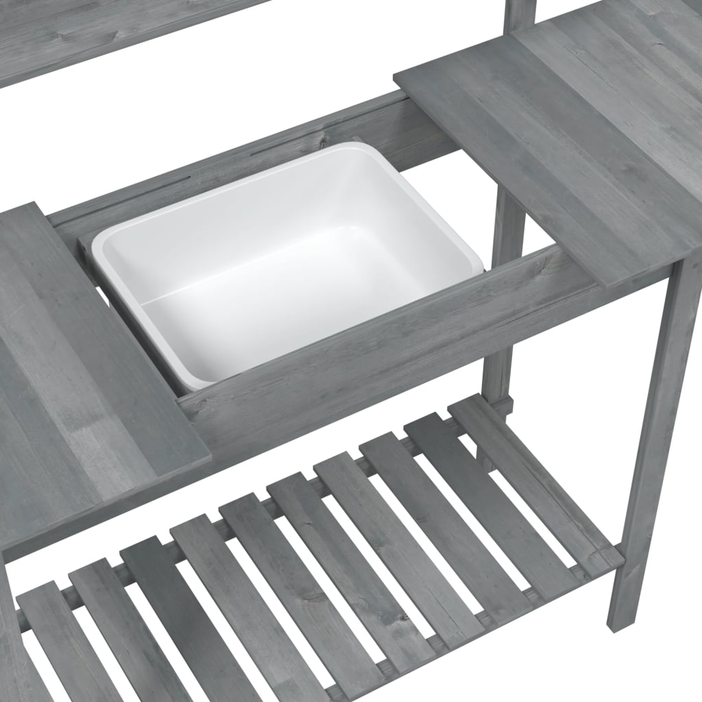 Sodinimo stalas su plautuve, pilkas, 147,5x44x139,5cm, eglė Sodinimo stalas su plautuve, pilkas, 147,5x44x139,5cm, eglė - Image 11