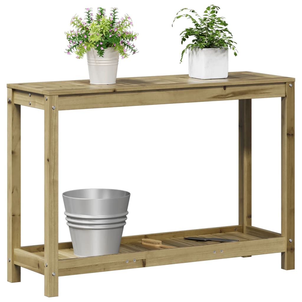 Sodinimo stalas su lentyna, 108x35x75cm, impregnuota pušis Sodinimo stalas su lentyna, 108x35x75cm, impregnuota pušis - Image 4