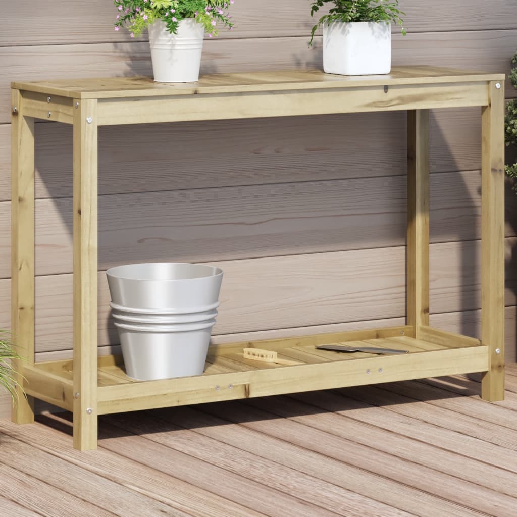 Sodinimo stalas su lentyna, 108x35x75cm, impregnuota pušis Sodinimo stalas su lentyna, 108x35x75cm, impregnuota pušis - Image 2