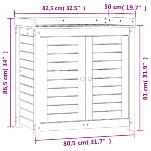 Sodinimo stalas su lentynomis, baltas, 82,5x50x86,5cm, pušis