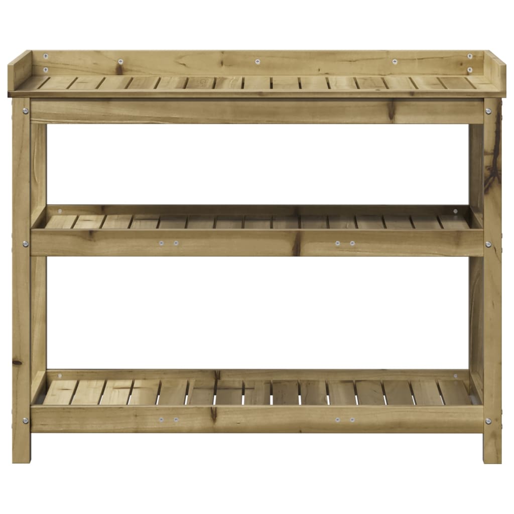 Sodinimo stalas su lentynomis, 108x45x86,5cm, impregnuota pušis Sodinimo stalas su lentynomis, 108x45x86,5cm, impregnuota pušis - Image 5