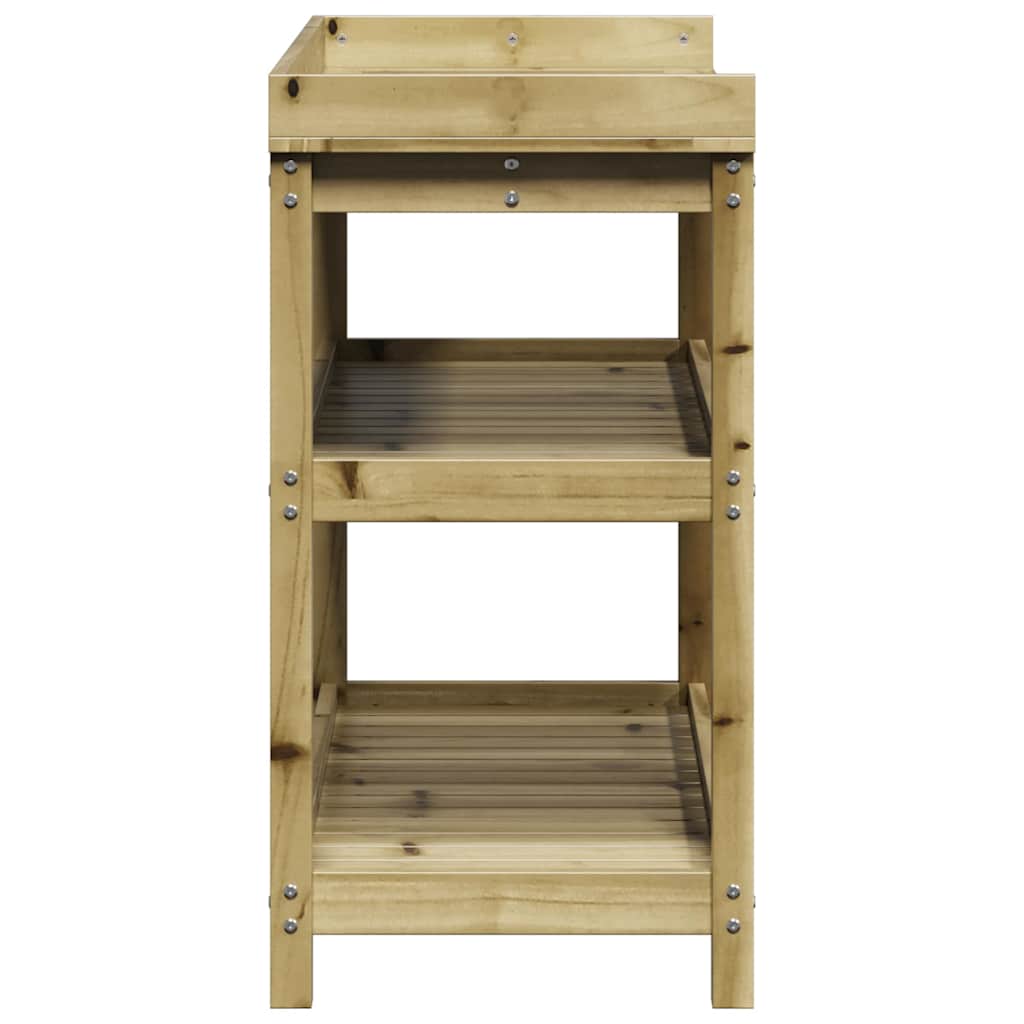 Sodinimo stalas su lentynomis, 108x45x86,5cm, impregnuota pušis Sodinimo stalas su lentynomis, 108x45x86,5cm, impregnuota pušis - Image 6