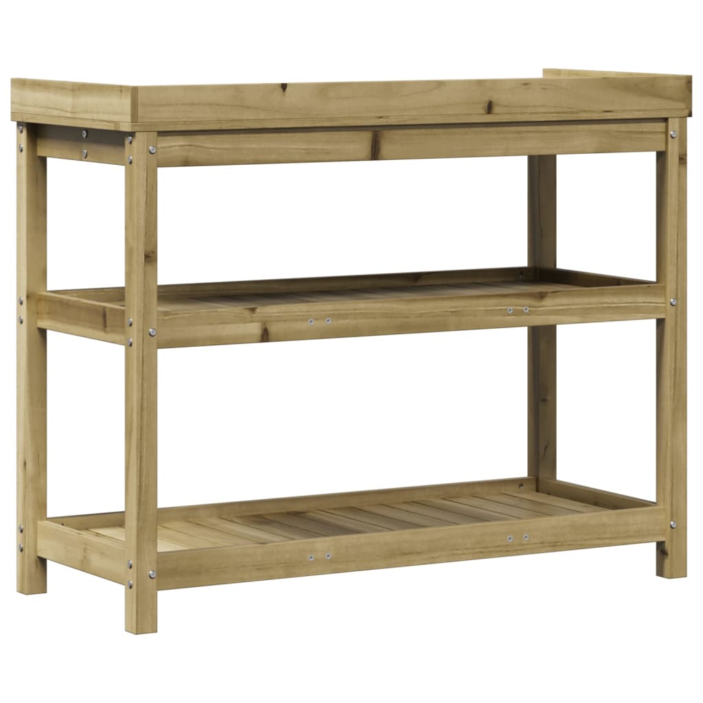 Sodinimo stalas su lentynomis, 108x45x86,5cm, impregnuota pušis Sodinimo stalas su lentynomis, 108x45x86,5cm, impregnuota pušis - Image 7