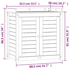Sodinimo stalas su lentynomis, rudas, 82,5x50x86,5cm, pušis
