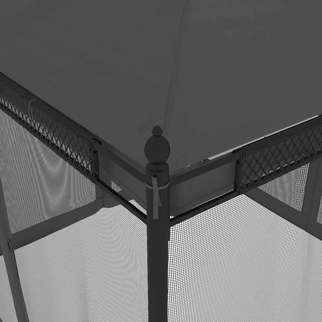 Pavėsinė su tinkleliais, antracito, 2,93×2,93m, plienas Pavėsinė su tinkleliais, antracito, 2,93x2,93m, plienas - Image 7