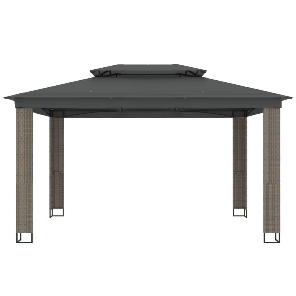 Pavėsinė su dvigubu stogu, antracito, 3,94×2,96m, plienas Pavėsinė su dvigubu stogu, antracito, 3,94x2,96m, plienas - Image 3