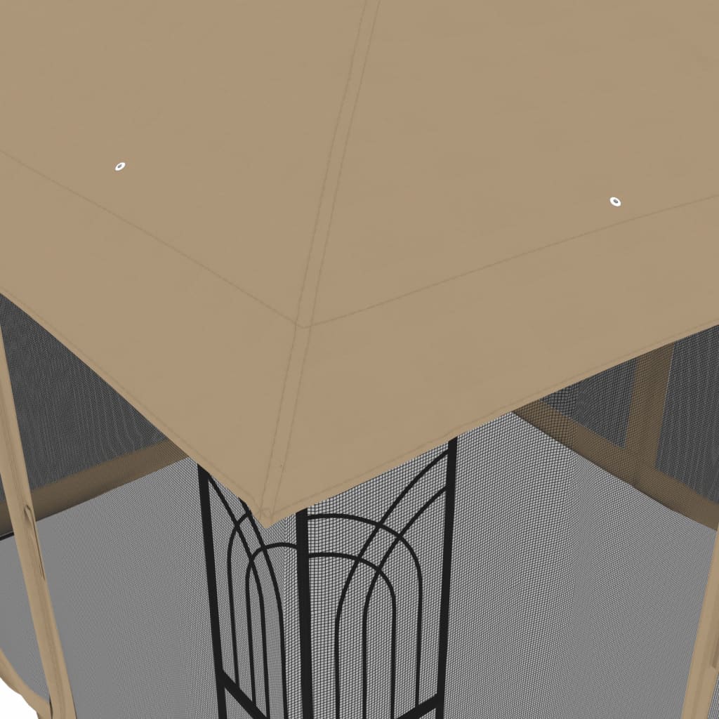 Pavėsinė su stogu ir sienomis, taupe, 2,94×2,94m, plienas Pavėsinė su stogu ir sienomis, taupe, 2,94x2,94m, plienas - Image 7
