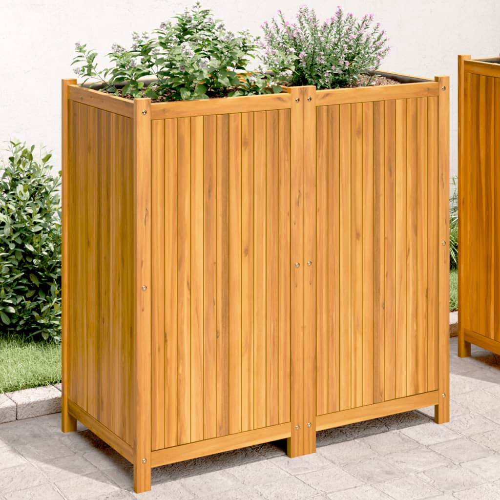 Sodo lovelis su įdėklu, 100x50x100cm, akacijos medienos masyvas Sodo lovelis su įdėklu, 100x50x100cm, akacijos medienos masyvas - Image 2