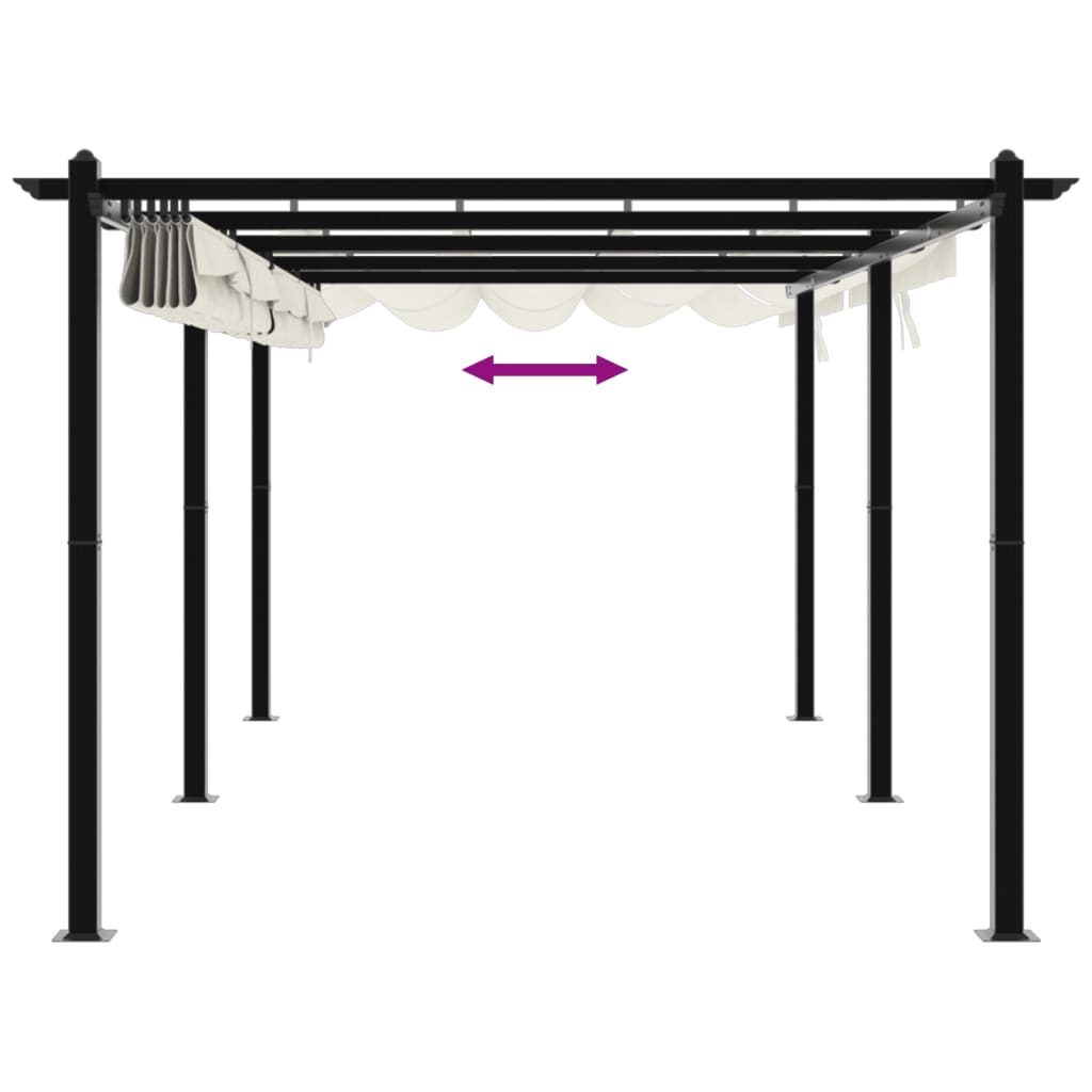 Sodo pavėsinė su ištraukiamu stogu, kreminės, 3x6m, aliuminis Sodo pavėsinė su ištraukiamu stogu, kreminės, 3x6m, aliuminis - Image 7