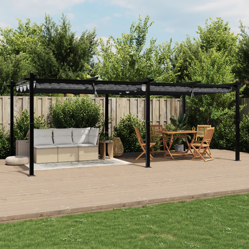 Sodo pavėsinė su ištraukiamu stogu, antracito, 3x6m, aliuminis Sodo pavėsinė su ištraukiamu stogu, antracito, 3x6m, aliuminis - Image 3