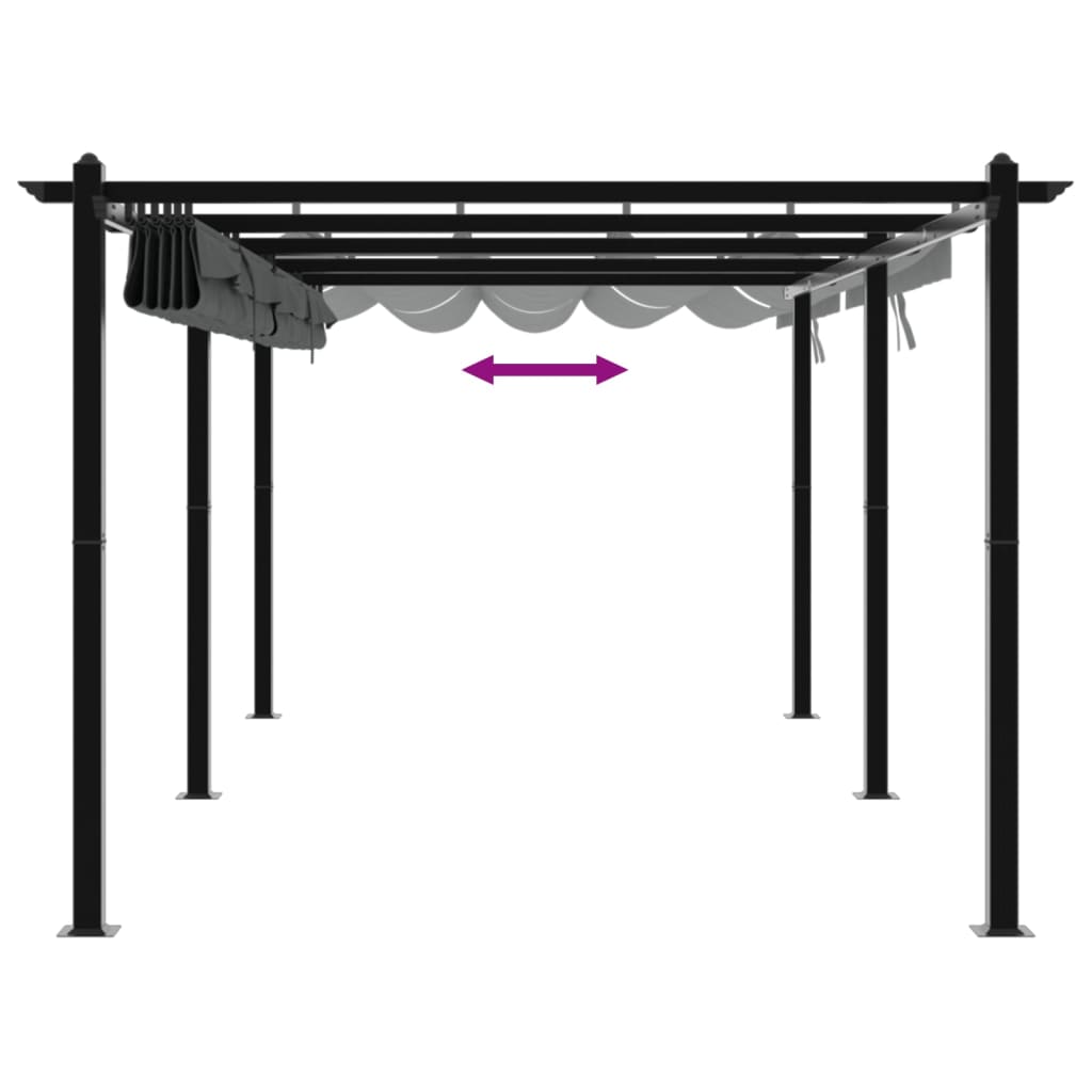Sodo pavėsinė su ištraukiamu stogu, antracito, 3x6m, aliuminis Sodo pavėsinė su ištraukiamu stogu, antracito, 3x6m, aliuminis - Image 7