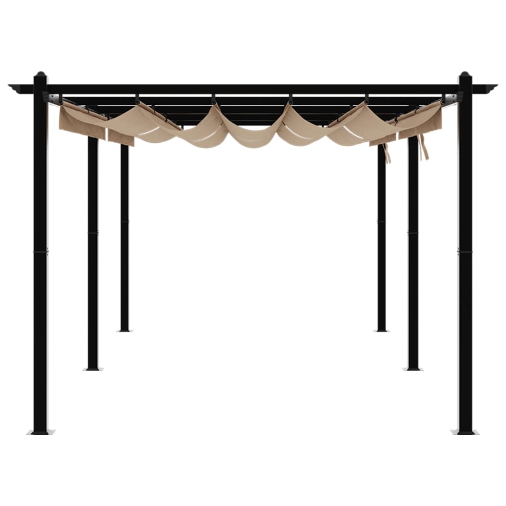 Sodo pavėsinė su ištraukiamu stogu, taupe, 3x6m, aliuminis Sodo pavėsinė su ištraukiamu stogu, taupe, 3x6m, aliuminis - Image 5