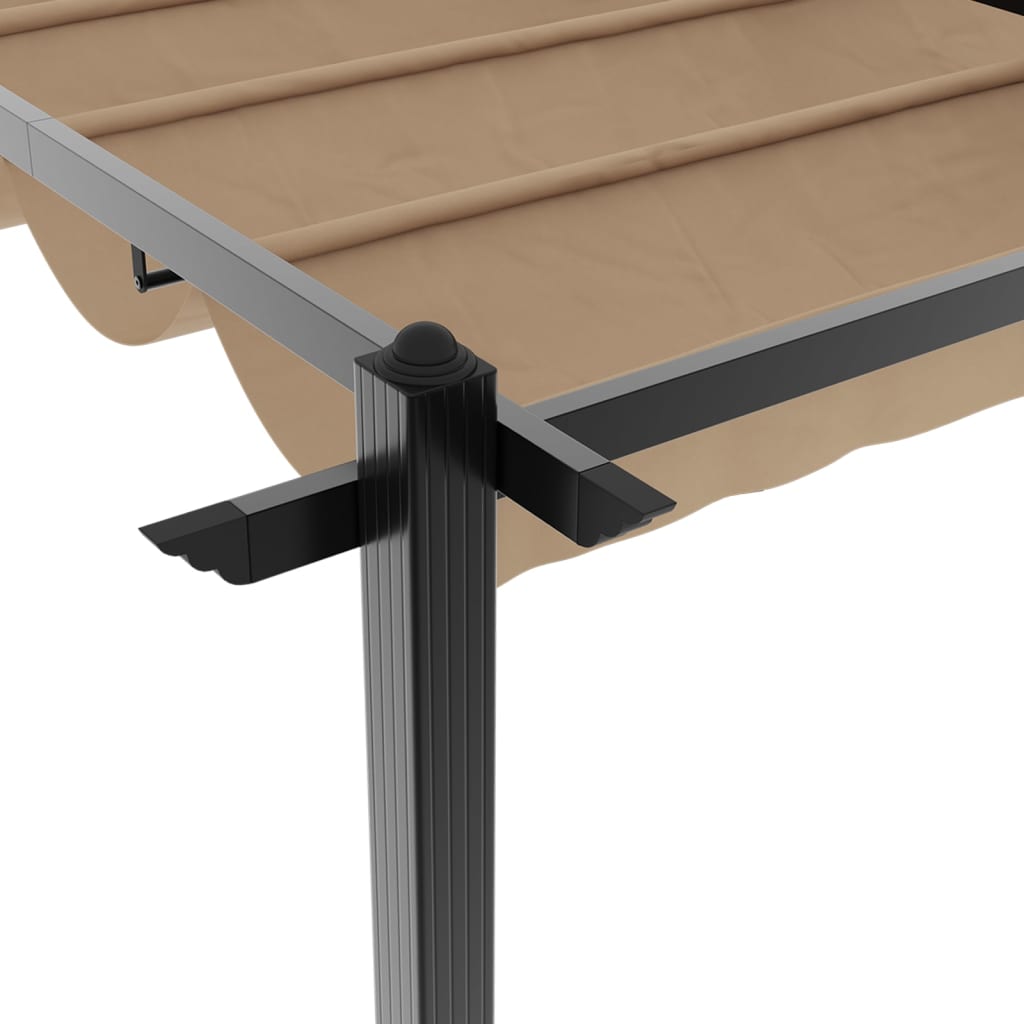 Sodo pavėsinė su ištraukiamu stogu, taupe, 3x6m, aliuminis Sodo pavėsinė su ištraukiamu stogu, taupe, 3x6m, aliuminis - Image 9