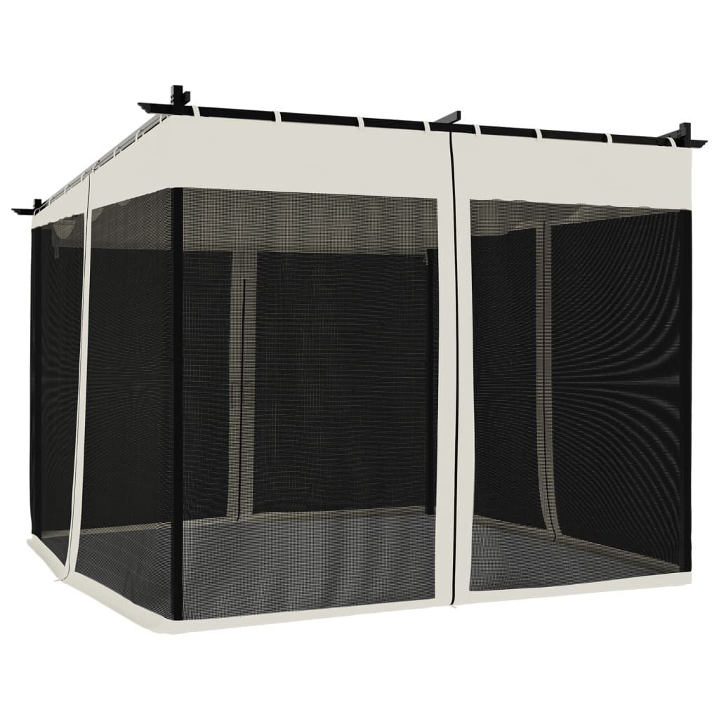Pavėsinė su tinklelio sienelėmis, kreminės, 3x3m, plienas Pavėsinė su tinklelio sienelėmis, kreminės, 3x3m, plienas - Image 6