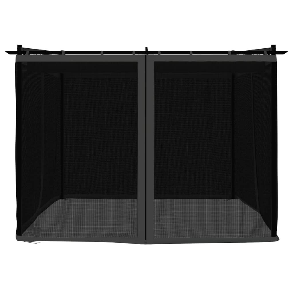 Pavėsinė su tinklinėmis sienelėmis, antracito, 3x3m, plienas Pavėsinė su tinklinėmis sienelėmis, antracito, 3x3m, plienas - Image 4
