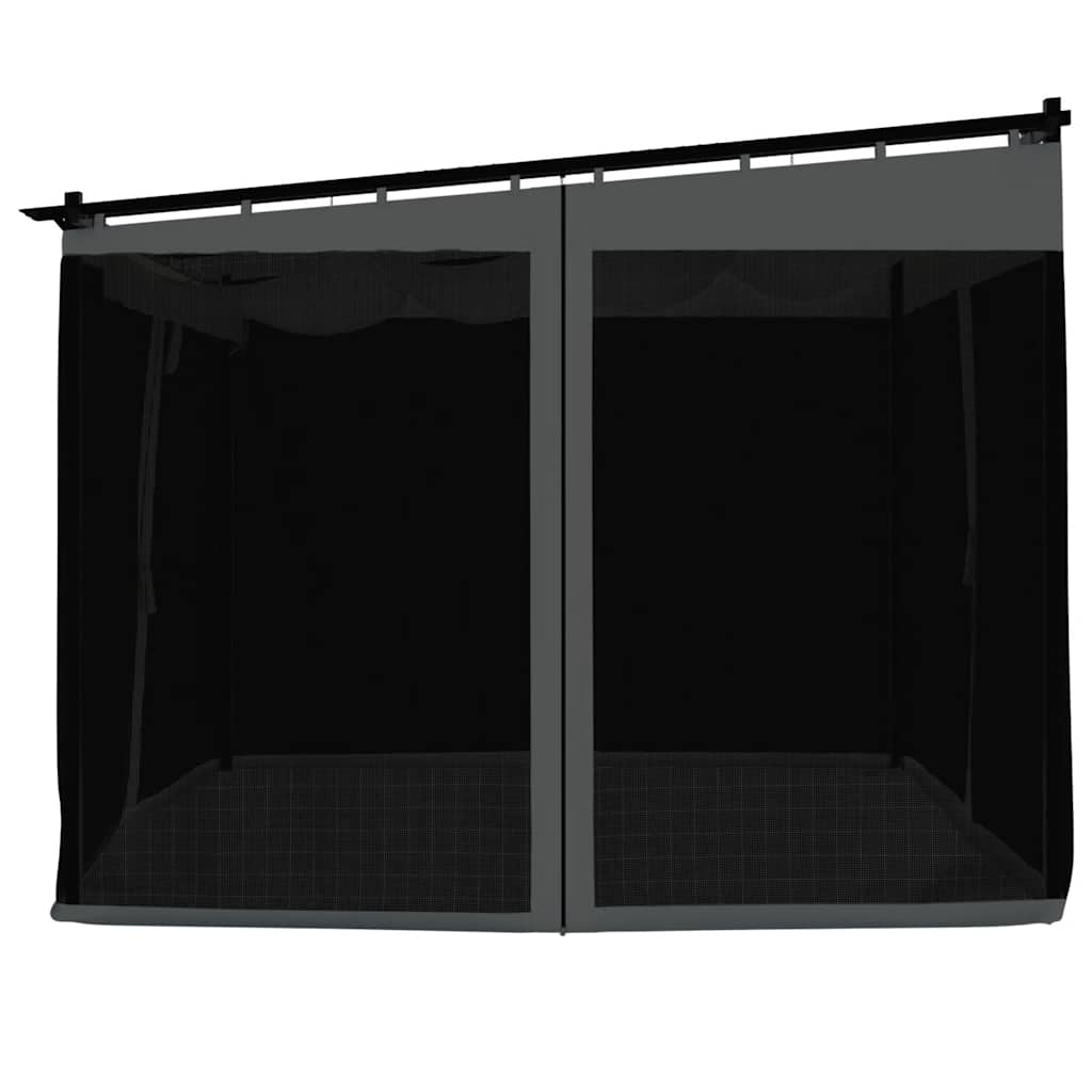 Pavėsinė su tinklinėmis sienelėmis, antracito, 3x3m, plienas Pavėsinė su tinklinėmis sienelėmis, antracito, 3x3m, plienas - Image 5