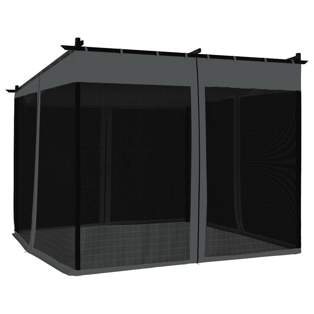 Pavėsinė su tinklinėmis sienelėmis, antracito, 3x3m, plienas Pavėsinė su tinklinėmis sienelėmis, antracito, 3x3m, plienas - Image 6