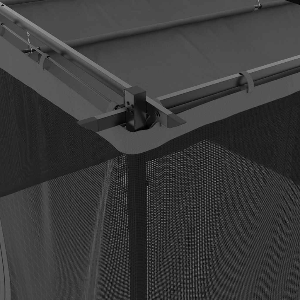 Pavėsinė su tinklinėmis sienelėmis, antracito, 3x3m, plienas Pavėsinė su tinklinėmis sienelėmis, antracito, 3x3m, plienas - Image 7