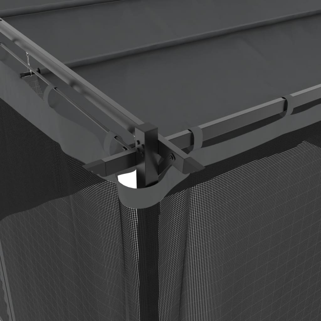 Pavėsinė su tinklinėmis sienelėmis, antracito, 4x3m, plienas Pavėsinė su tinklinėmis sienelėmis, antracito, 4x3m, plienas - Image 7