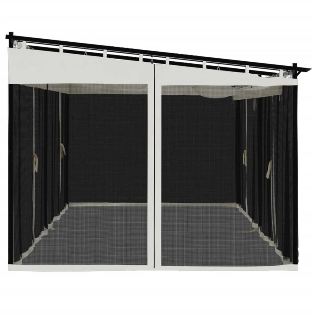 Pavėsinė su tinklelio sienelėmis, kreminė, 6x3m, plienas Pavėsinė su tinklelio sienelėmis, kreminė, 6x3m, plienas - Image 5