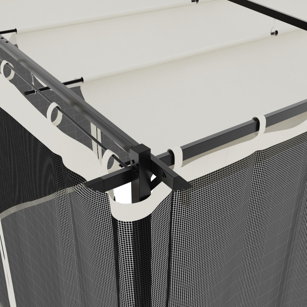 Pavėsinė su tinklelio sienelėmis, kreminė, 6x3m, plienas Pavėsinė su tinklelio sienelėmis, kreminė, 6x3m, plienas - Image 7