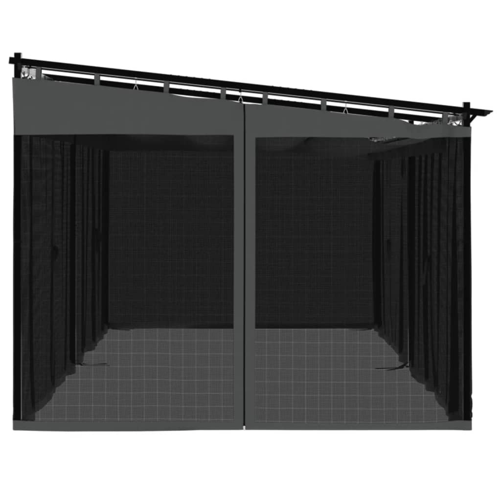 Pavėsinė su tinkleliais, antracito spalvos, 6x4m, plienas Pavėsinė su tinkleliais, antracito spalvos, 6x4m, plienas - Image 5
