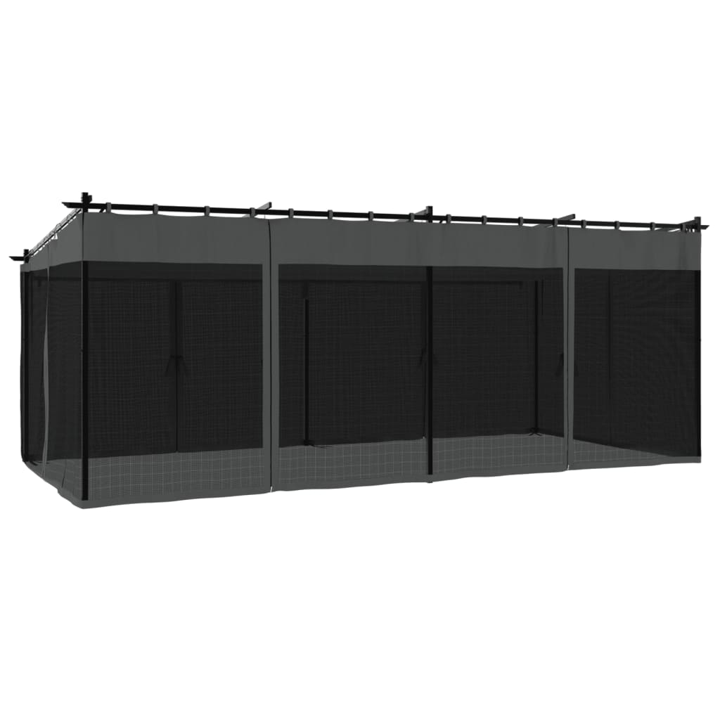 Pavėsinė su tinkleliais, antracito spalvos, 6x4m, plienas Pavėsinė su tinkleliais, antracito spalvos, 6x4m, plienas - Image 6