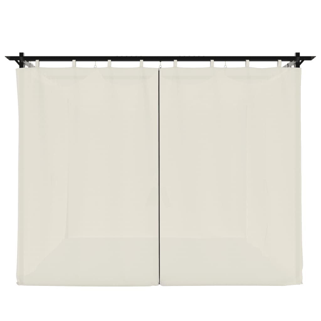 Pavėsinė su užuolaidomis, kreminės, 3x3m, plienas Pavėsinė su užuolaidomis, kreminės, 3x3m, plienas - Image 5