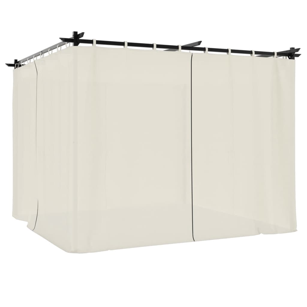 Pavėsinė su užuolaidomis, kreminės, 3x3m, plienas Pavėsinė su užuolaidomis, kreminės, 3x3m, plienas - Image 6