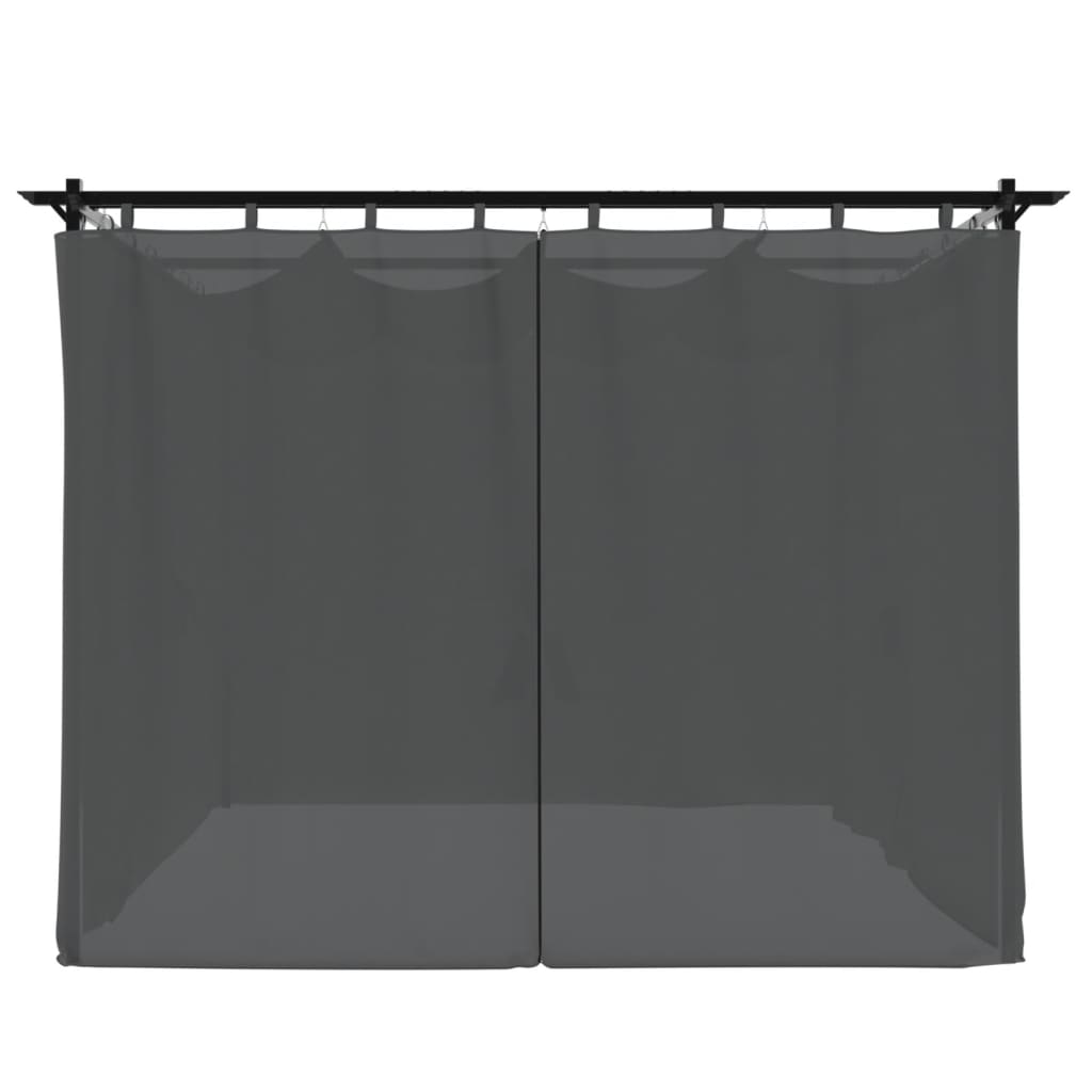 Pavėsinė su užuolaidomis, antracito, 3x3m, plienas Pavėsinė su užuolaidomis, antracito, 3x3m, plienas - Image 5