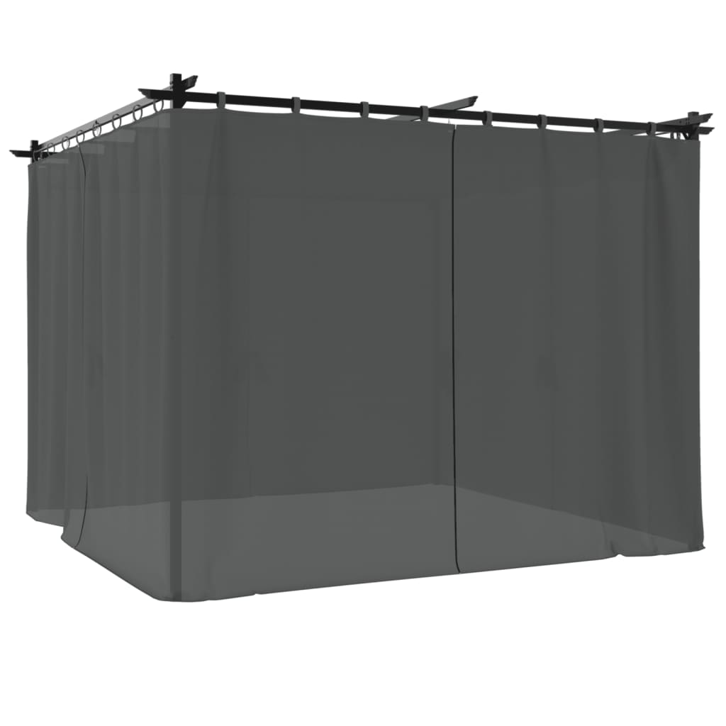 Pavėsinė su užuolaidomis, antracito, 3x3m, plienas Pavėsinė su užuolaidomis, antracito, 3x3m, plienas - Image 6