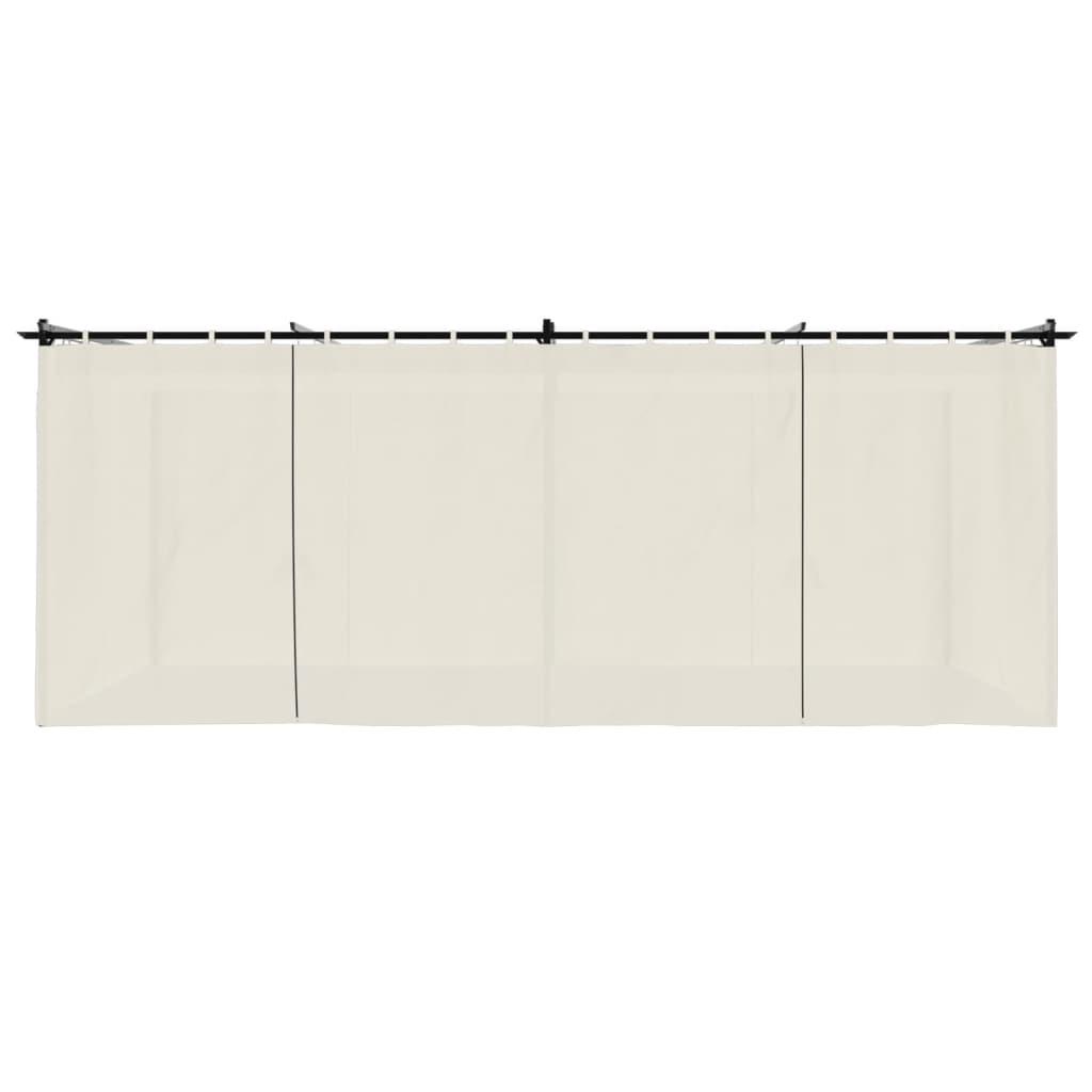 Pavėsinė su užuolaidomis, kreminės, 6x3m, plienas Pavėsinė su užuolaidomis, kreminės, 6x3m, plienas - Image 4