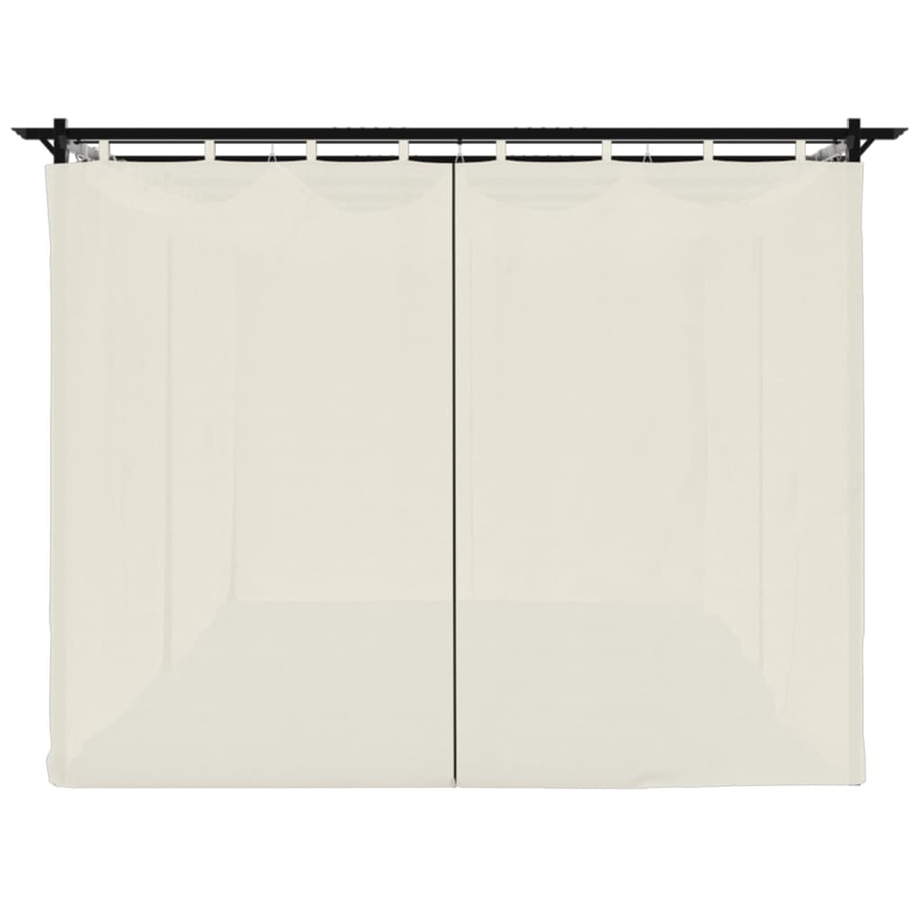 Pavėsinė su užuolaidomis, kreminės, 6x3m, plienas Pavėsinė su užuolaidomis, kreminės, 6x3m, plienas - Image 5