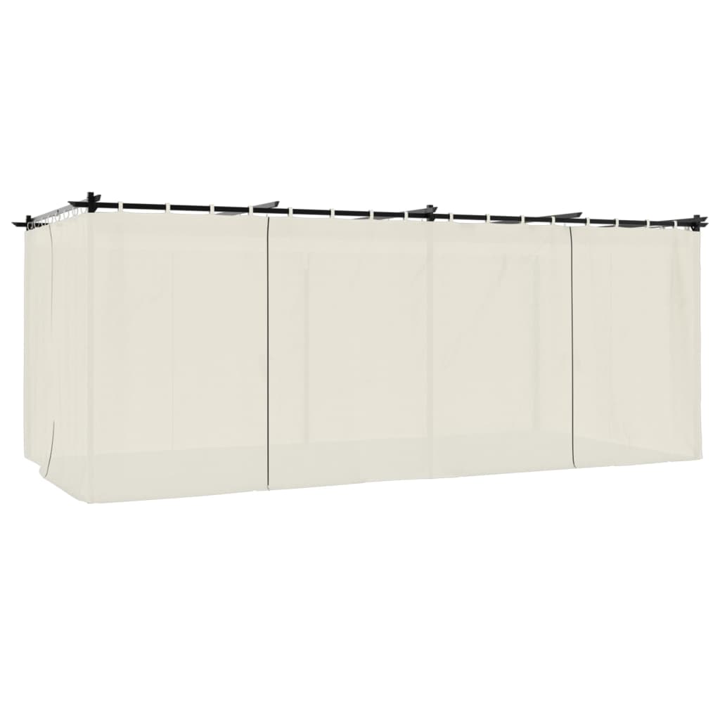 Pavėsinė su užuolaidomis, kreminės, 6x3m, plienas Pavėsinė su užuolaidomis, kreminės, 6x3m, plienas - Image 6