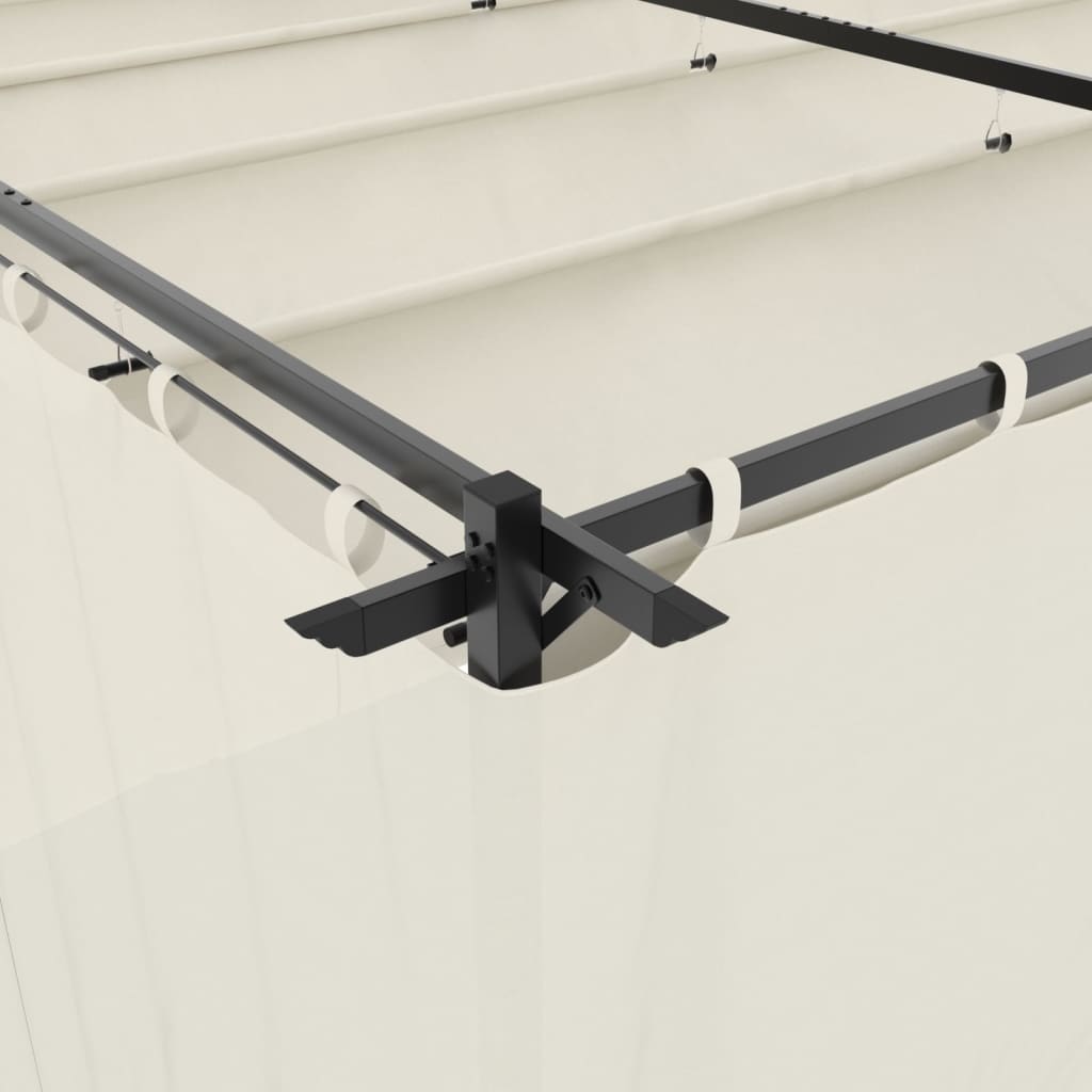 Pavėsinė su užuolaidomis, kreminės, 6x3m, plienas Pavėsinė su užuolaidomis, kreminės, 6x3m, plienas - Image 7