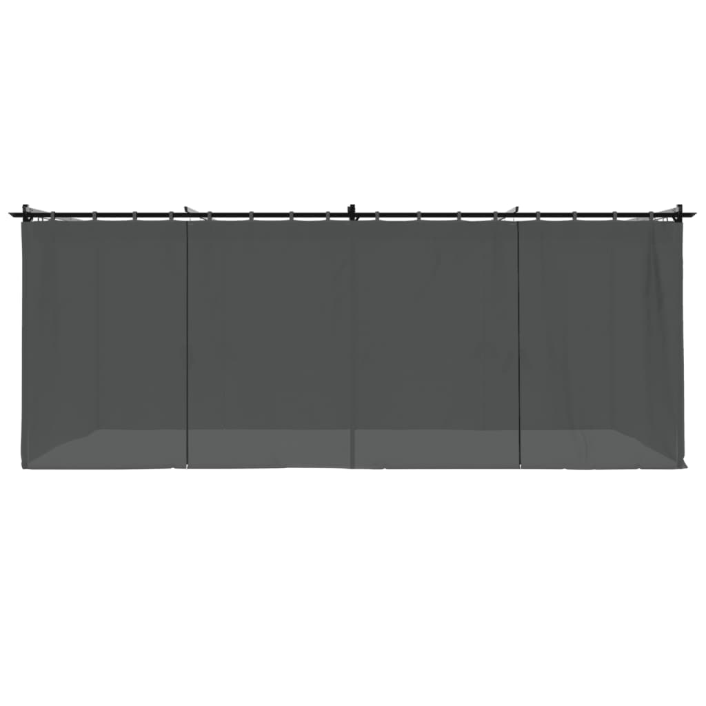 Pavėsinė su užuolaidomis, antracito spalvos, 6x3m, plienas Pavėsinė su užuolaidomis, antracito spalvos, 6x3m, plienas - Image 4